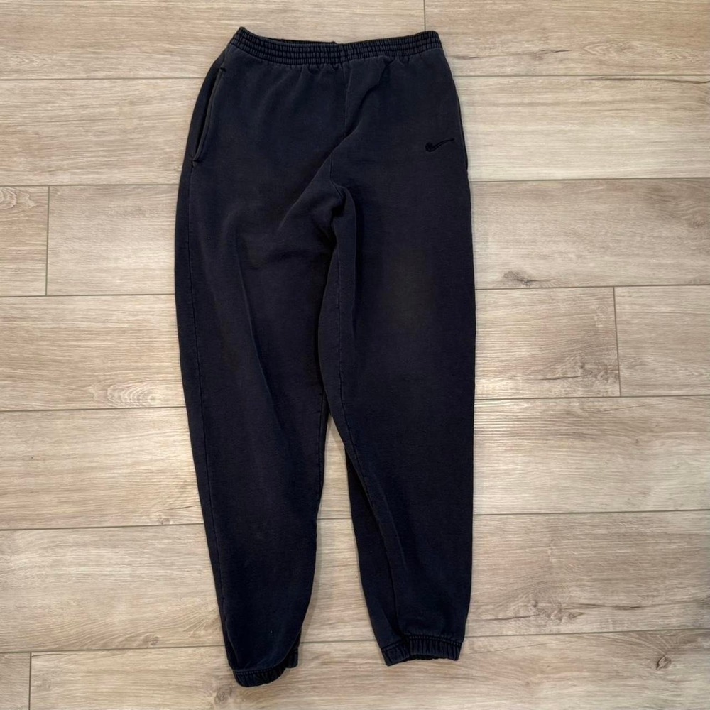 Vintage Nike Black Fleece Embroidered Sweatpants Made In USA Adult Medium 90s